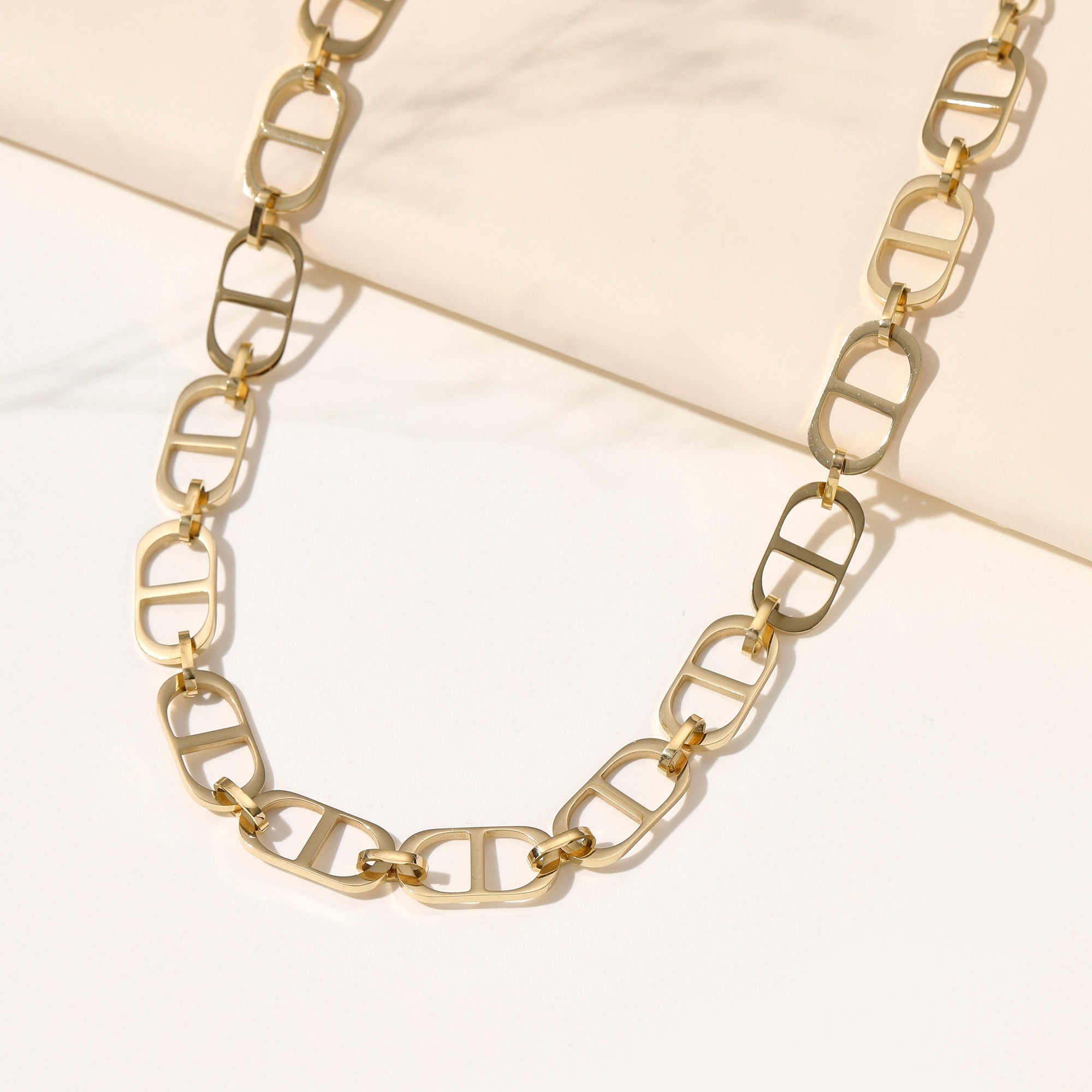 Titanium Steel D Link Chain Necklace Minimalist Pig Nose Waterproof Tarnish Free Jewelry For Women