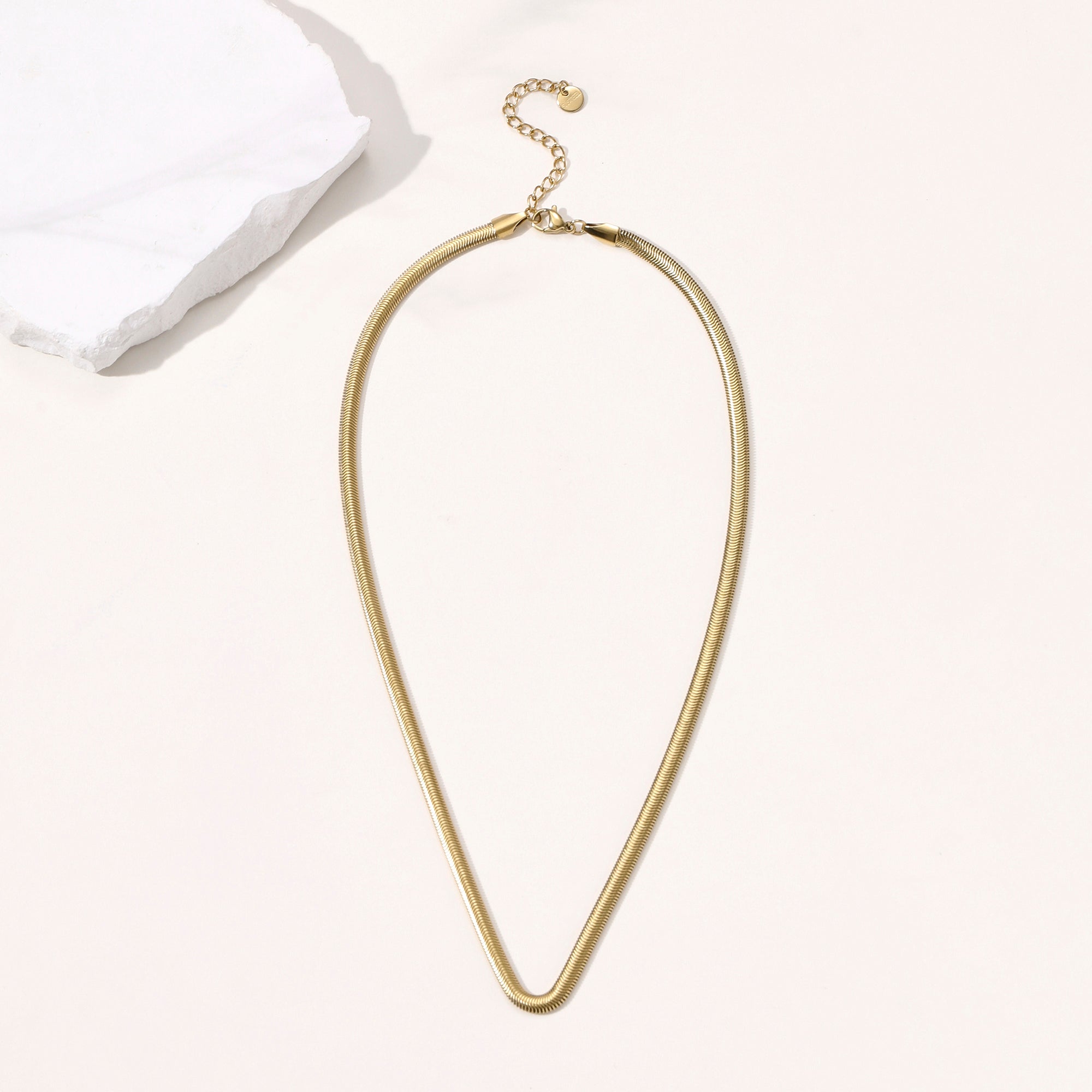 Titanium Steel Gold Herringbone Chain Necklace Minimalist Jewelry For Women
